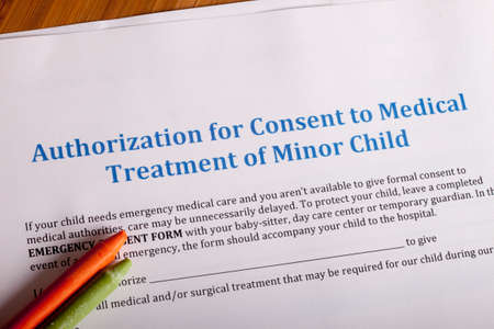 Medical Consent Treatment, Authorization of minor childの写真素材