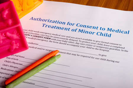 Medical Consent Treatment, Authorization of minor childの写真素材