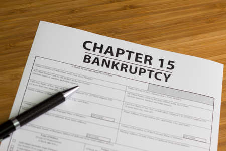 Documents for filing bankruptcy Chapter 15の写真素材