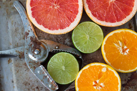 Citrus peels, orange, lemon and grapefruit for vitamin c and exfoliationの写真素材