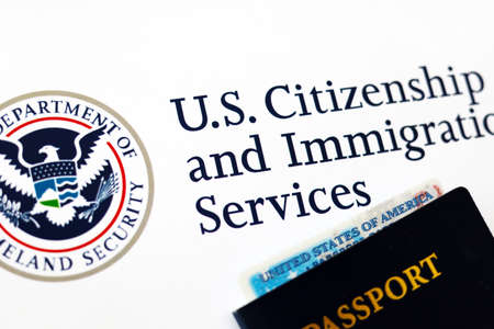 Logo U.S. Citizenship and Immigration Services Passportのeditorial素材
