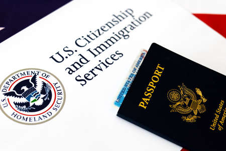 Logo U.S. Citizenship and Immigration Services Passportのeditorial素材