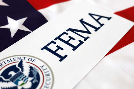 Logo FEMA with United State of America flagのeditorial素材