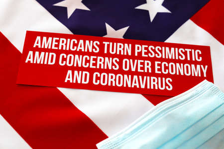 Americans Economy and Coronavirus sign, face maskのeditorial素材
