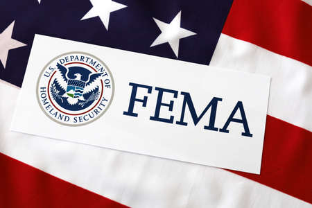 Logo FEMA with United State of America flagのeditorial素材