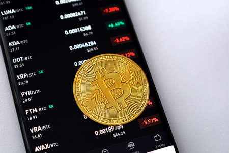 Crypto currency market virtual bank and moneyの写真素材