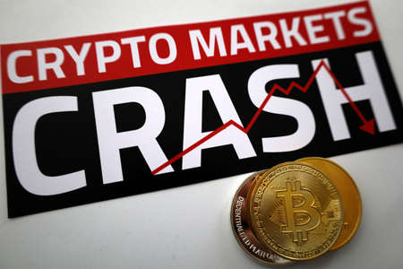 Crypto currency market virtual bank and moneyの写真素材