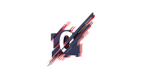 Object Number 0 Zero 3D Motion Graphics Design Diagonal Triangle Squareの写真素材