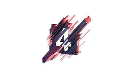 Object Number 3D Motion Graphics Design Diagonal Square Modern