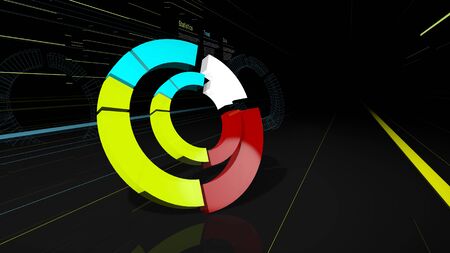 Infographic, chart, graph, growth, glass, results 3d report, gain, circular, round, circles, control, percentage, percentの写真素材