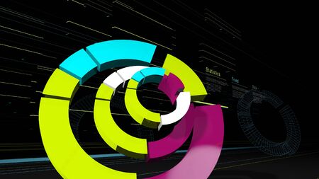 Infographic, chart, graph, growth, glass, results 3d report, gain, circular, round, circles, control, percentage, percentの写真素材