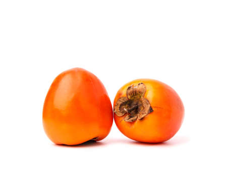Persimmon fruit isolated on white background.の写真素材