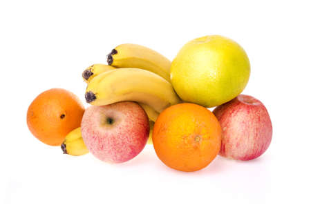 Ripe and tasty fruits isolated on a whiteの写真素材