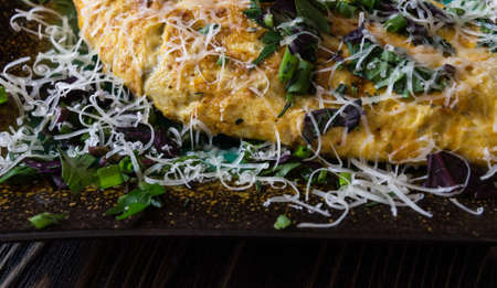 Italian cuisine - omelet with herbs and shallots