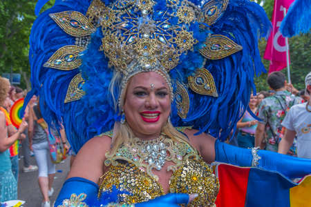 Madrid, Spain - July 06, 2019: in Madrid, Gay pride day celebrations