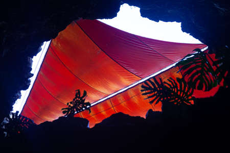 Inside of an old cave.の写真素材