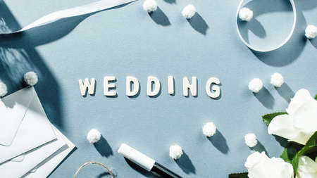 Bride and groom invitation for wedding backgroundの写真素材