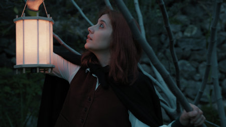 Woman Is Scared In The Public Park At Night Alone Not Safe