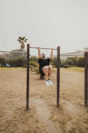 Man Starting A Hard Morning Workout Outdoors