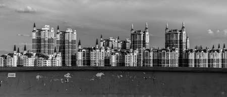 High-rise buildings in a residential areaの写真素材