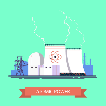 Vector concept of atomic station in flat designのイラスト素材