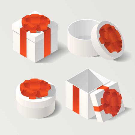 3D isometric gift boxes vector illustrationのイラスト素材
