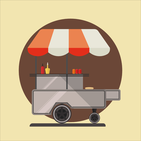 Hot dog ctreet car icon. vector illustrationのイラスト素材