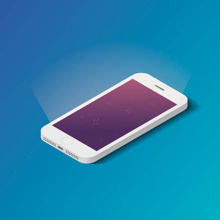 Vector 3d isometric smartphone icon.のイラスト素材