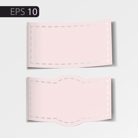 Pink paper cards on white background. vector illustrationのイラスト素材