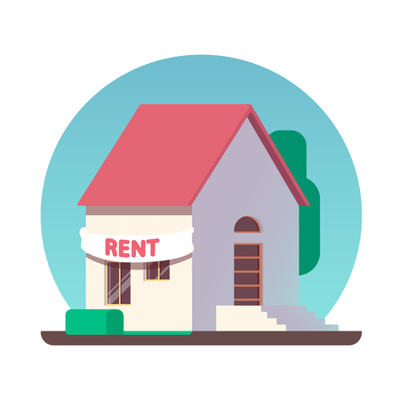 House for rent icon. Vector flat illustration.のイラスト素材