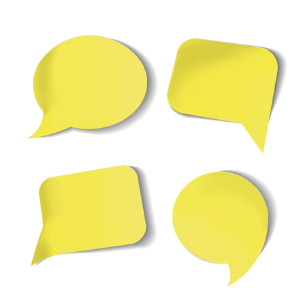 Set of yellow Stick Speech Bubbles Isolated.のイラスト素材