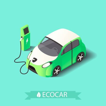 Vecotr 3d isometric electric carの写真素材