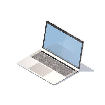 Isometric laptop on white background. Vector illustrationのイラスト素材