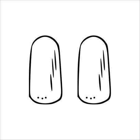 Earplugs doodle icon. Vector isolated illustration of protection noise.のイラスト素材