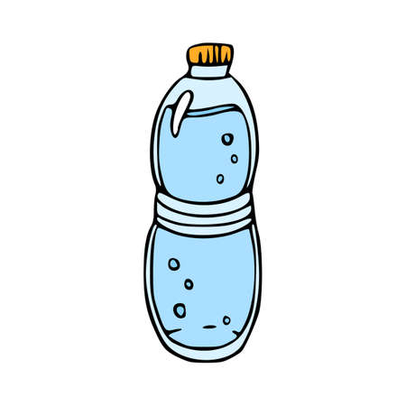 Bottle of water cartoon vector icon. Plastic packaging isolated illustration.のイラスト素材