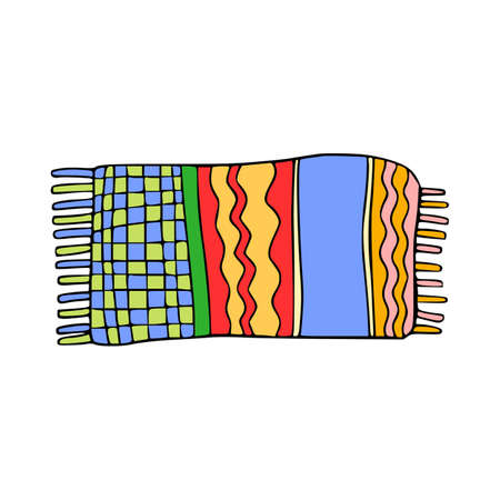 Cartoon towel for summertime. Vector isolated linen stuff.のイラスト素材