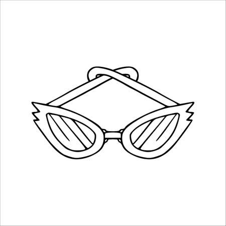 Doodle stylish woman sunglasses. Vector isolated hand drawing.のイラスト素材