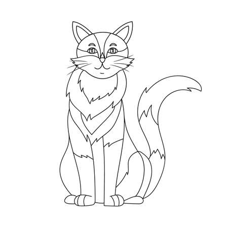 Cat vector line art isolated on white.のイラスト素材