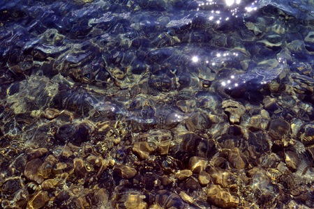 Rocky lake bottomの写真素材