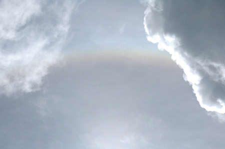 Clouds and rainbow above Victoria Falls, Livingstone, Zambiaの写真素材