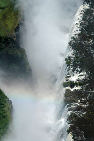 Aerial shot of Victoria Falls, Livingstone, Zambiaの写真素材