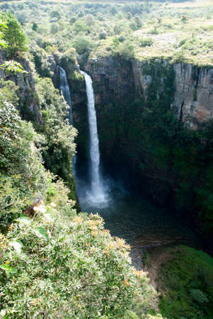 High angle of Mac-Mac Falls, Mpumalanga, South Africaの写真素材