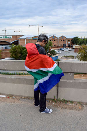 JOHANNESBURG, SOUTH AFRICA - APRIL 7, 2017: South African citizens protesting the presidency of South African President Jacob Zumaのeditorial素材