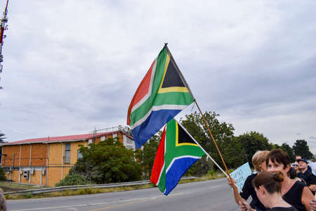JOHANNESBURG, SOUTH AFRICA - APRIL 7, 2017: South African citizens protesting the presidency of South African President Jacob Zumaのeditorial素材