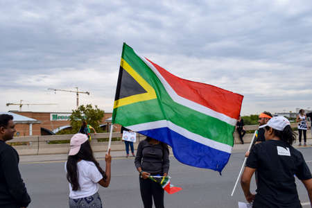 JOHANNESBURG, SOUTH AFRICA - APRIL 7, 2017: South African citizens protesting the presidency of South African President Jacob Zumaのeditorial素材