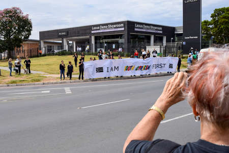 JOHANNESBURG, SOUTH AFRICA - APRIL 7, 2017: South African citizens protesting the presidency of South African President Jacob Zumaのeditorial素材