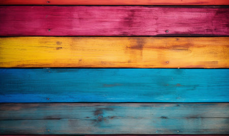 Colorful wooden wall background or texture for any of your design.の素材