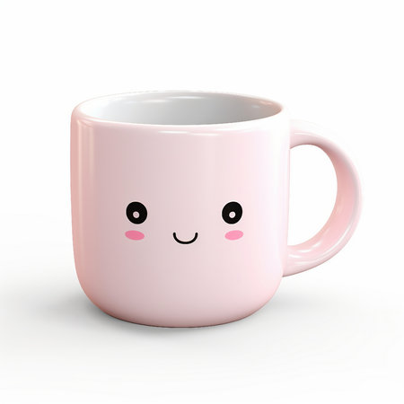 Coffee mug isolated on white background. 3D rendering.の素材