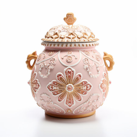 Porcelain teapot on white background. Isolatedの素材
