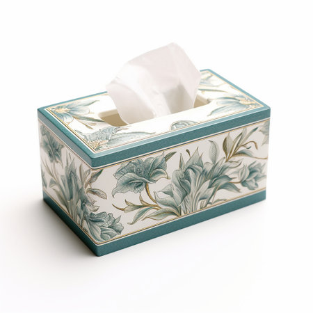 Box with toilet paper on a white background. 3d rendering.の素材
